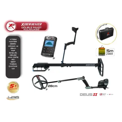 XP XP Deus 2 Tam Su Geçirmez Dedektör — Ana Ünite ve 28 cm FMF Başlık (Xtrem Hunter Uyumlu)
