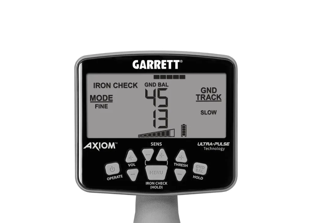 Garrett Garrett Axiom Pulse Induction Altın ve Define Dedektörü (13x11" Mono ve 11x7" DD-FC Başlık)