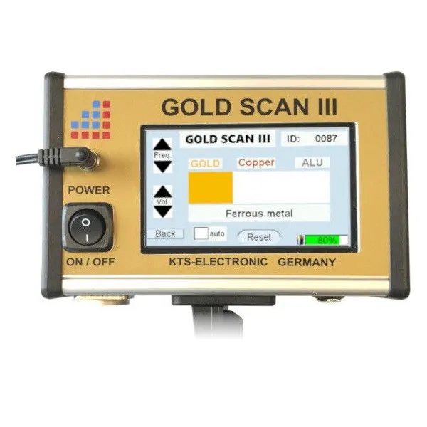 KTS Dedektör KTS Gold Scan III Derin PI Altın Dedektörü ve 3D Görüntüleme Cihazı (Metal Türü Göstergesi, Bluetooth Tablet, Çoklu Başlık)