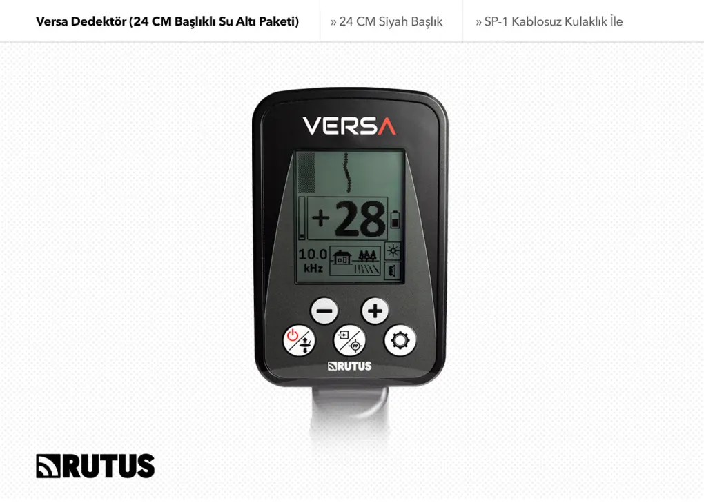 Rutus Rutus Versa Su Altı Odaklı Kompakt Başlıklı Çoklu Frekans Dedektör Paketi (24 cm DD)