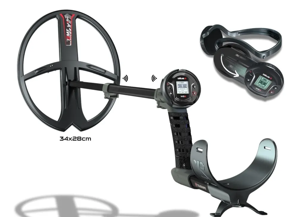 XP XP Deus 2 WS6 Master Tam Kablosuz Dedektör — WS6 Kulaklık ve 34x28 cm FMF Başlık