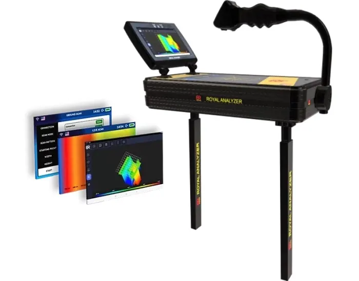 BR Detector BR Detector Royal Analyzer Pro 6000 Çift Sistemli 3D Yer Altı Görüntüleme ve Define Cihazı (Canlı Tarama, Çift Sensör, Tablet Ekran)