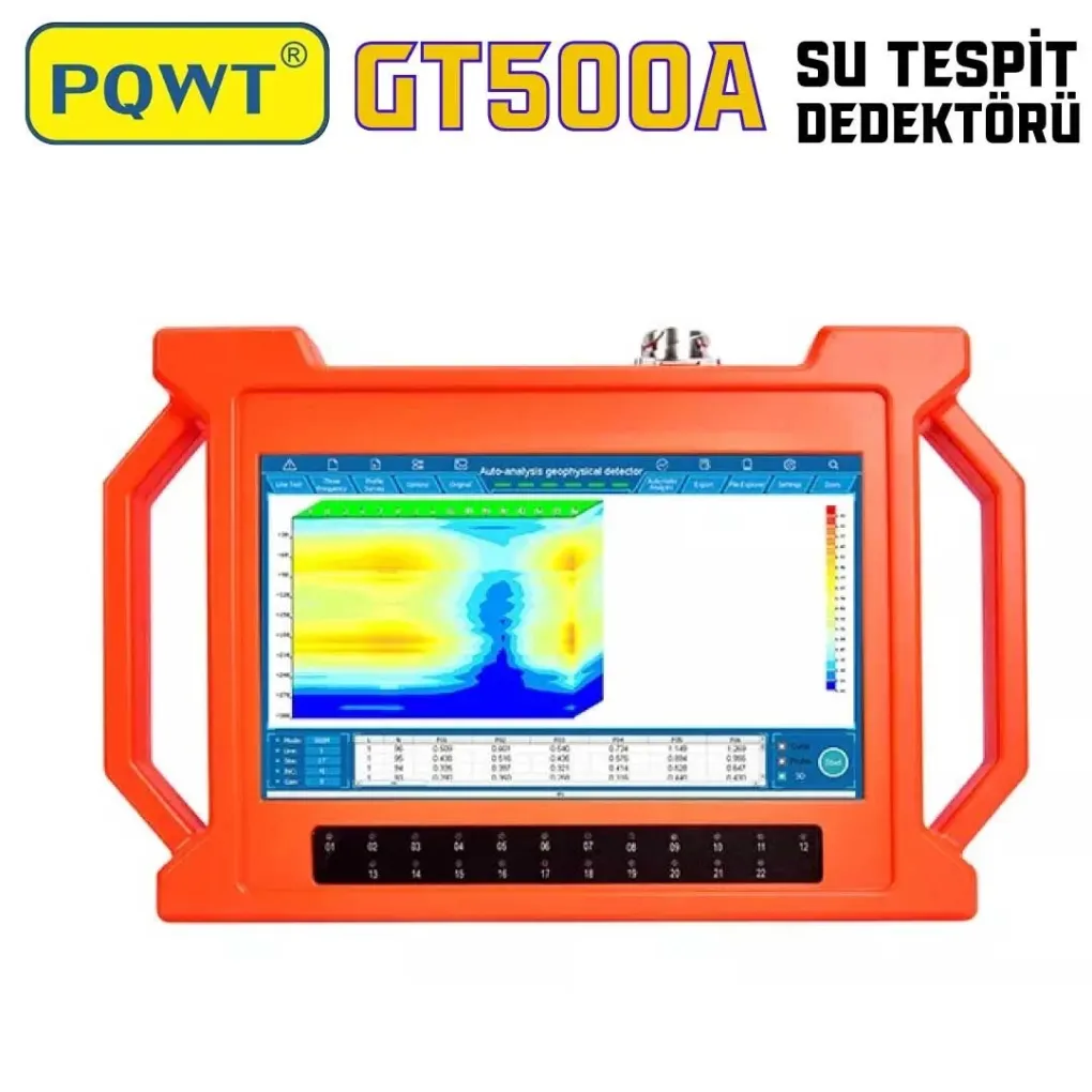 PQWT PQWT-GT500A Profesyonel Çok Kanallı Jeofizik Su ve Jeolojik Yapı Analiz Cihazı (Otomatik Analiz ve Haritalama, 2D/3D)